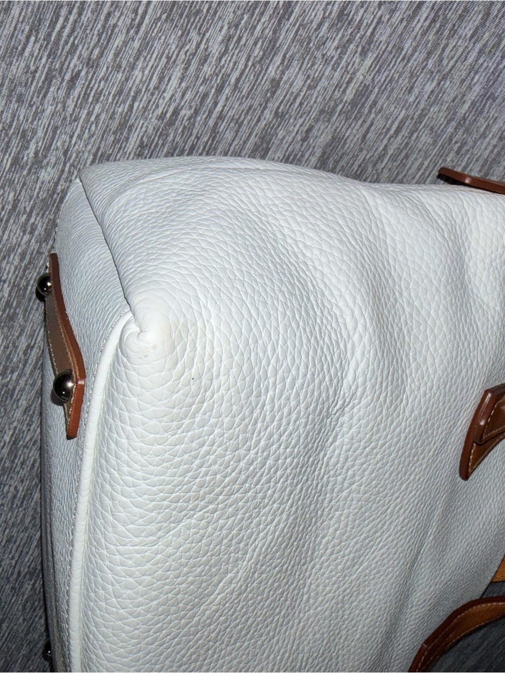 Dooney & Bourke Patterson White Leather Trina Satchel - Picture 13 of 16